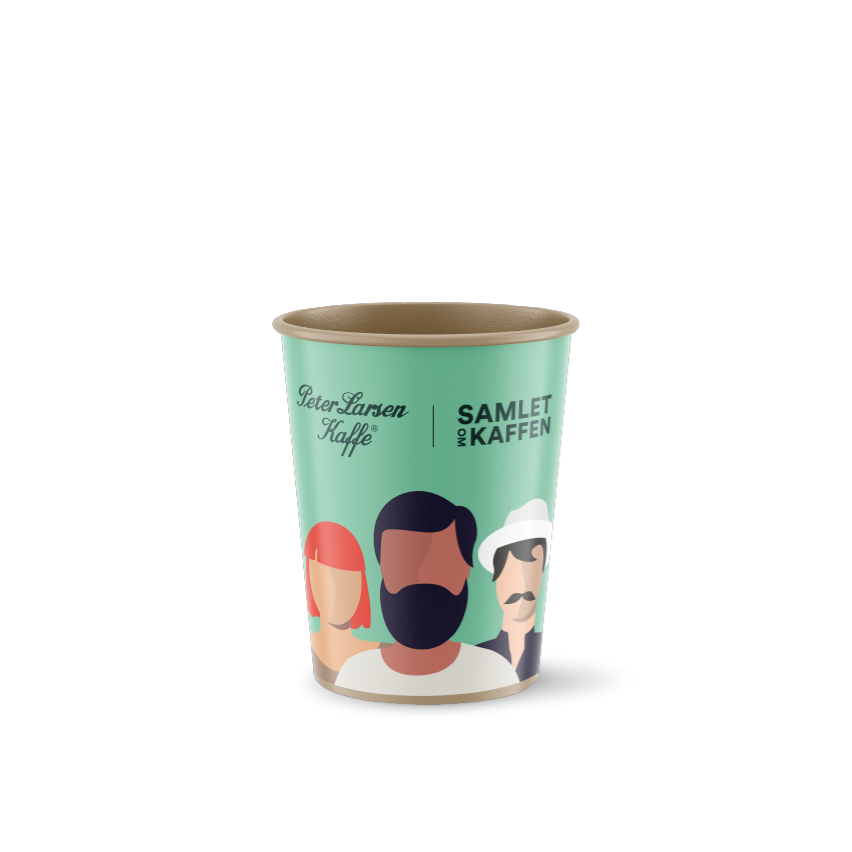 Glas med peter larsen kaffe-logo